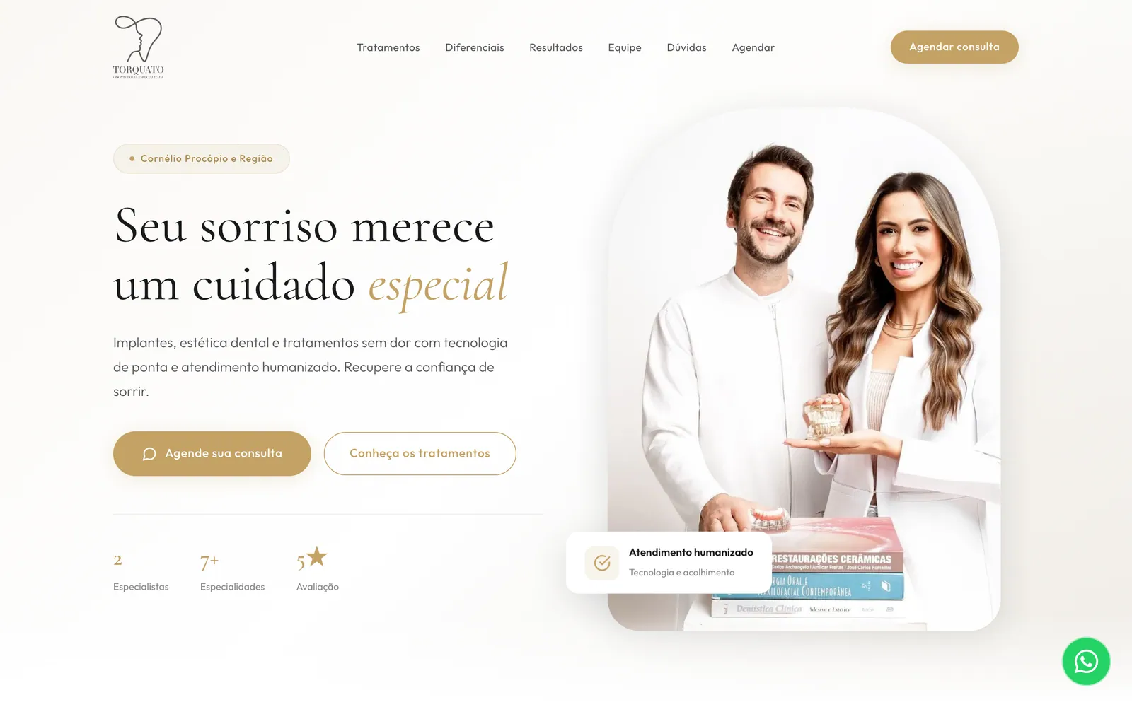 Tela do projeto Sites e landing pages para clínicas e profissionais